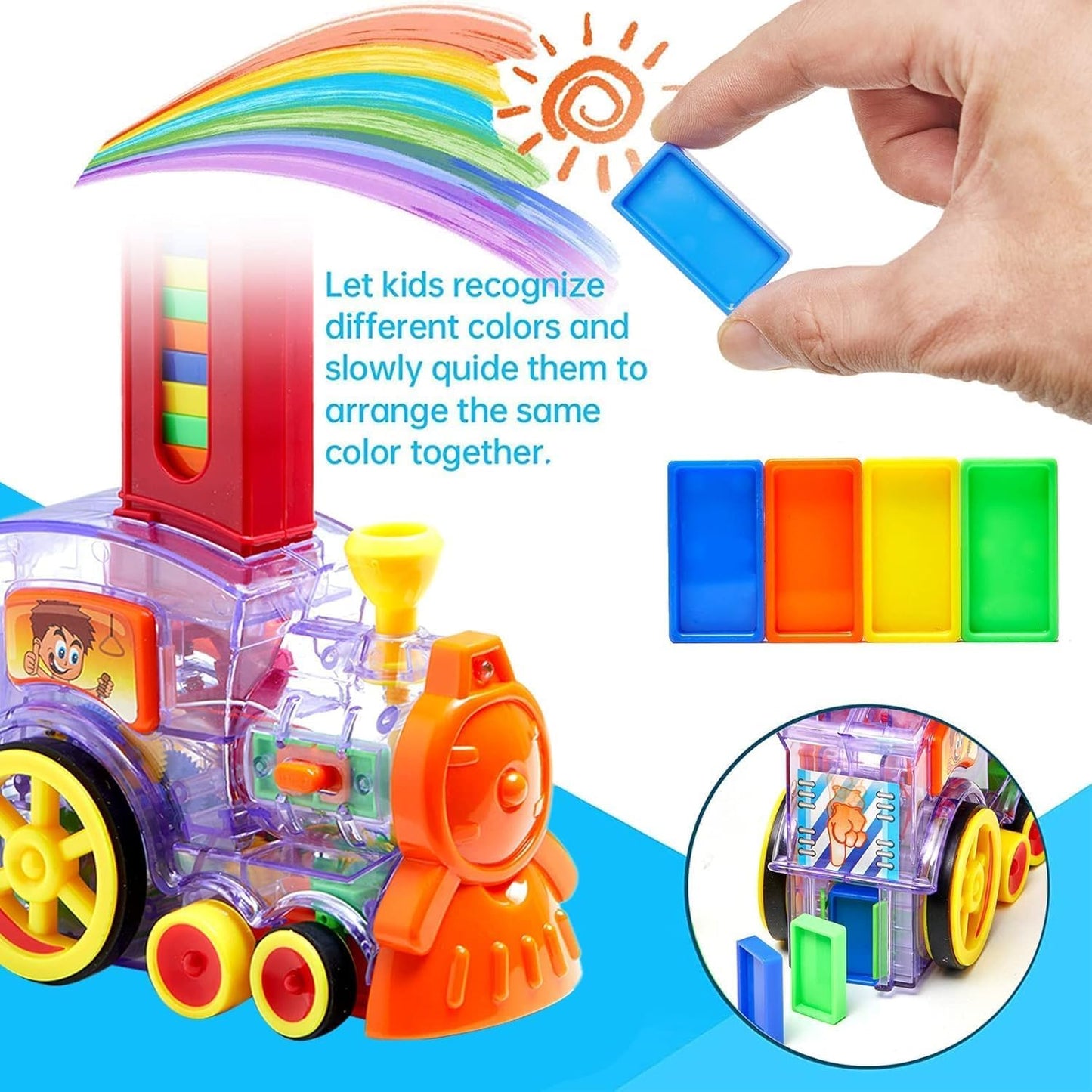 Train Toy Domino Set for Kids with Sound Effects