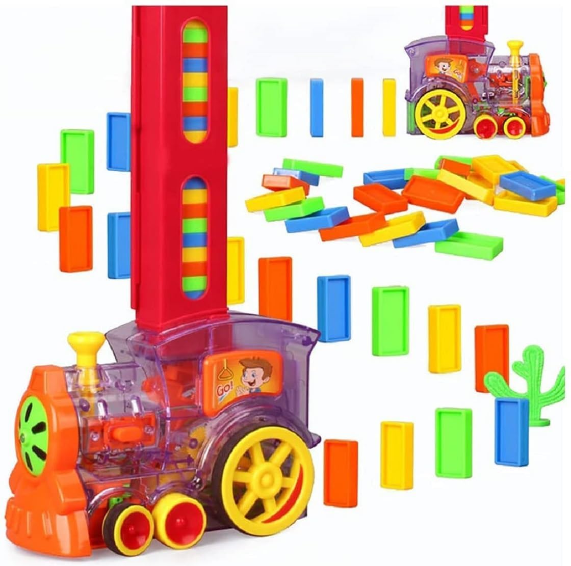 Train Toy Domino Set for Kids with Sound Effects