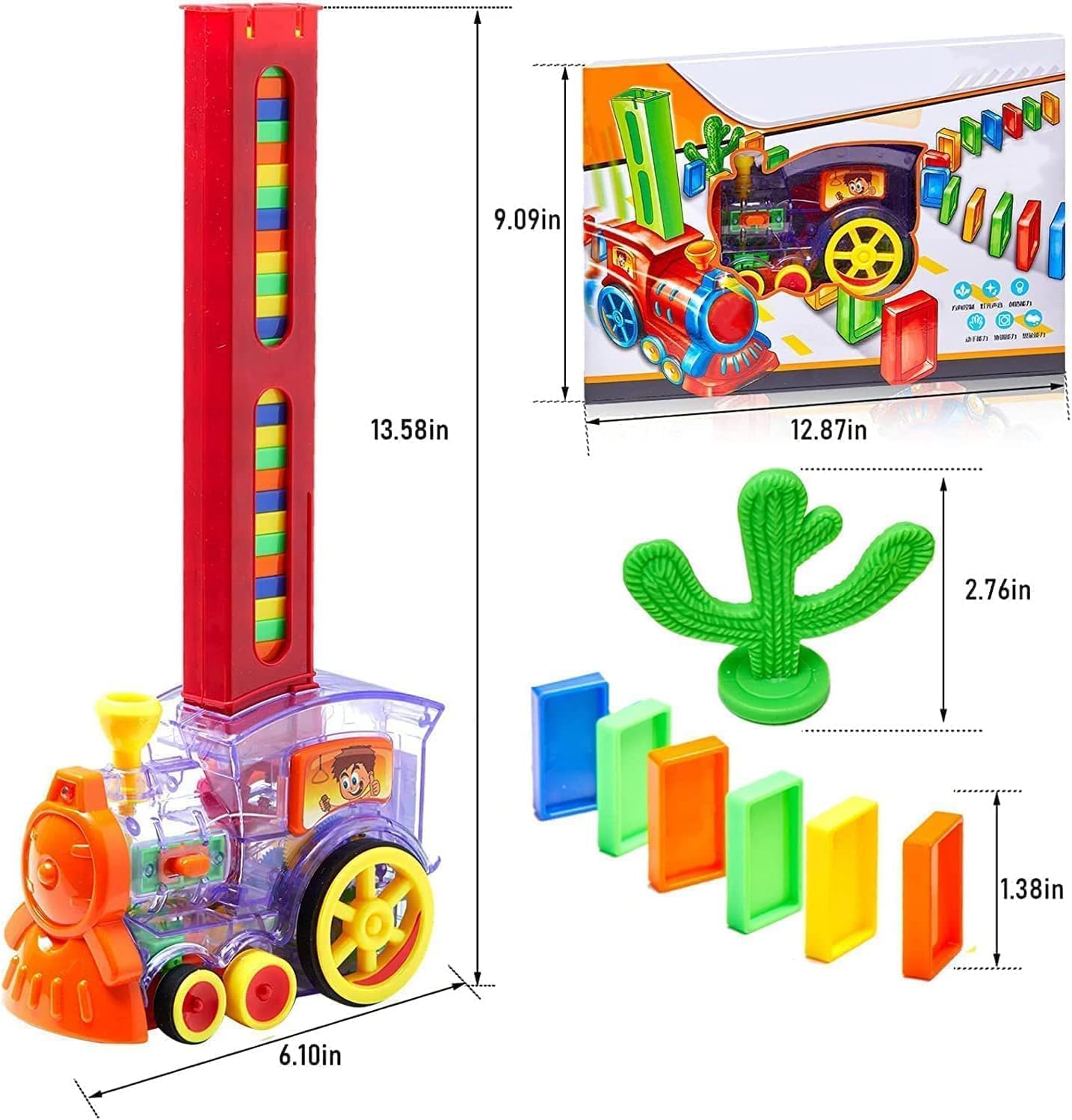 Train Toy Domino Set for Kids with Sound Effects