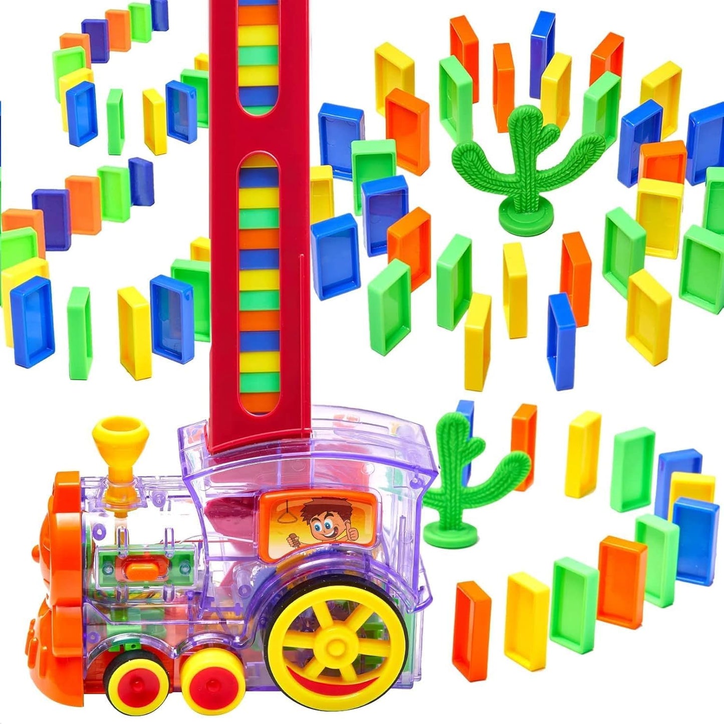 Train Toy Domino Set for Kids with Sound Effects
